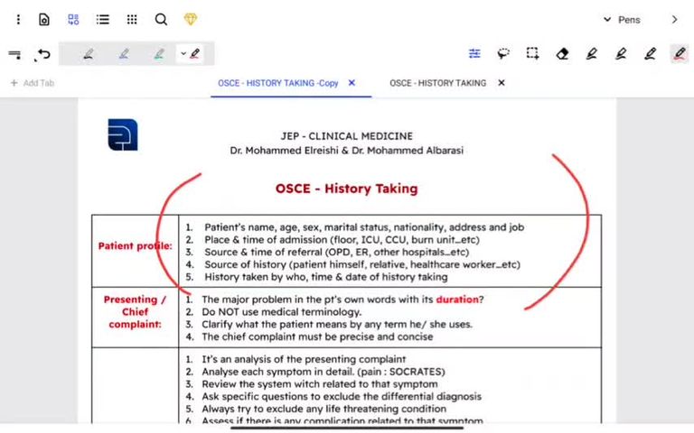 General history taking part 1