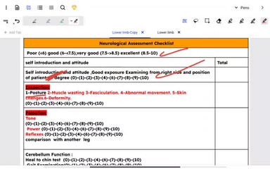 Lower limb motor examntion
