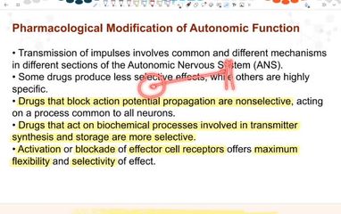 ANS PHARMACOLOGY Cholinergic